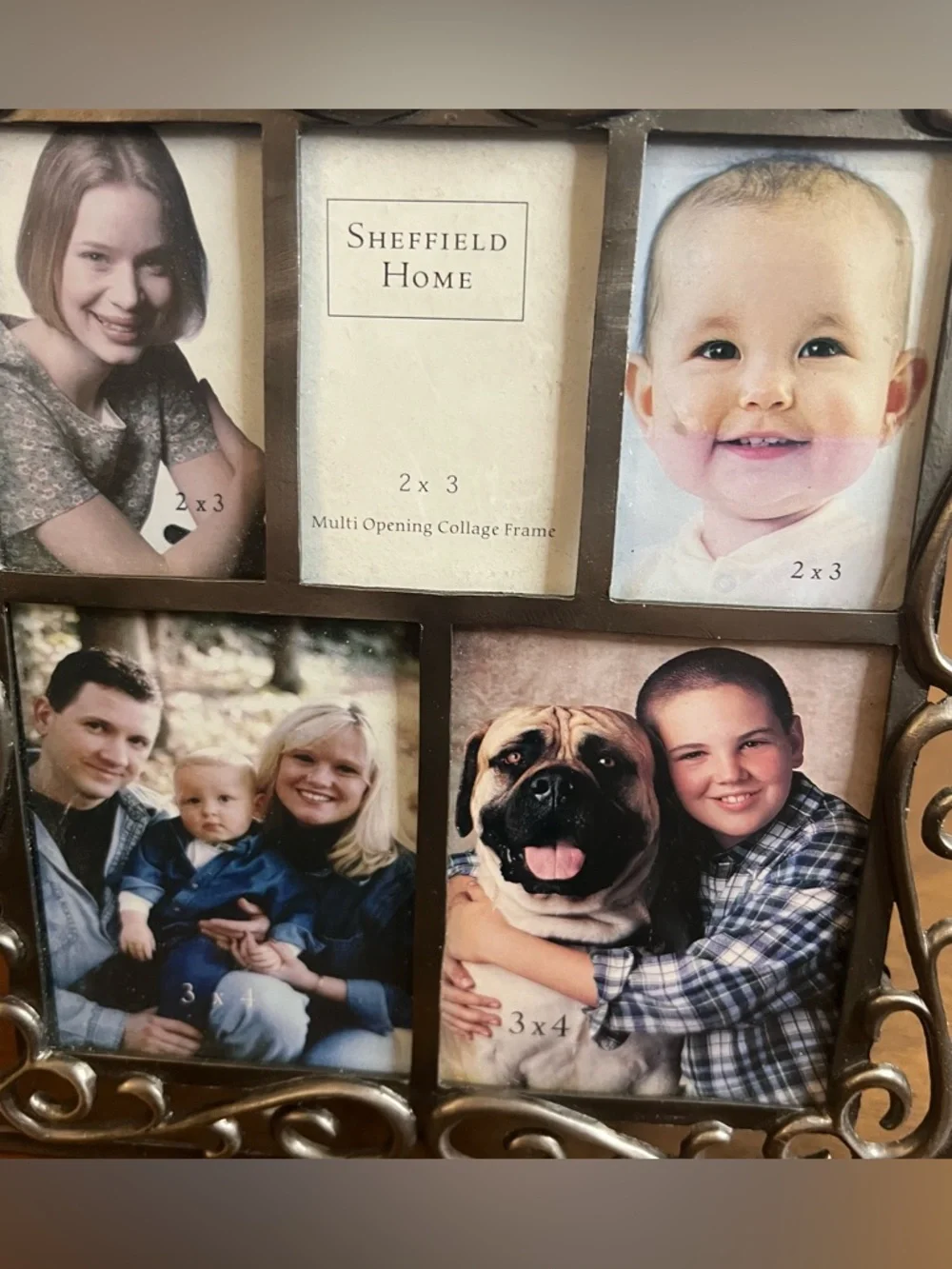 Sheffield Home Matt Silver‎ Scroll Five Opening Photo Frame Collage 3x4 2x3